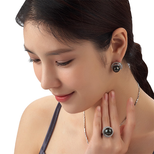 PR1301YG 타히티흑진주 13mm